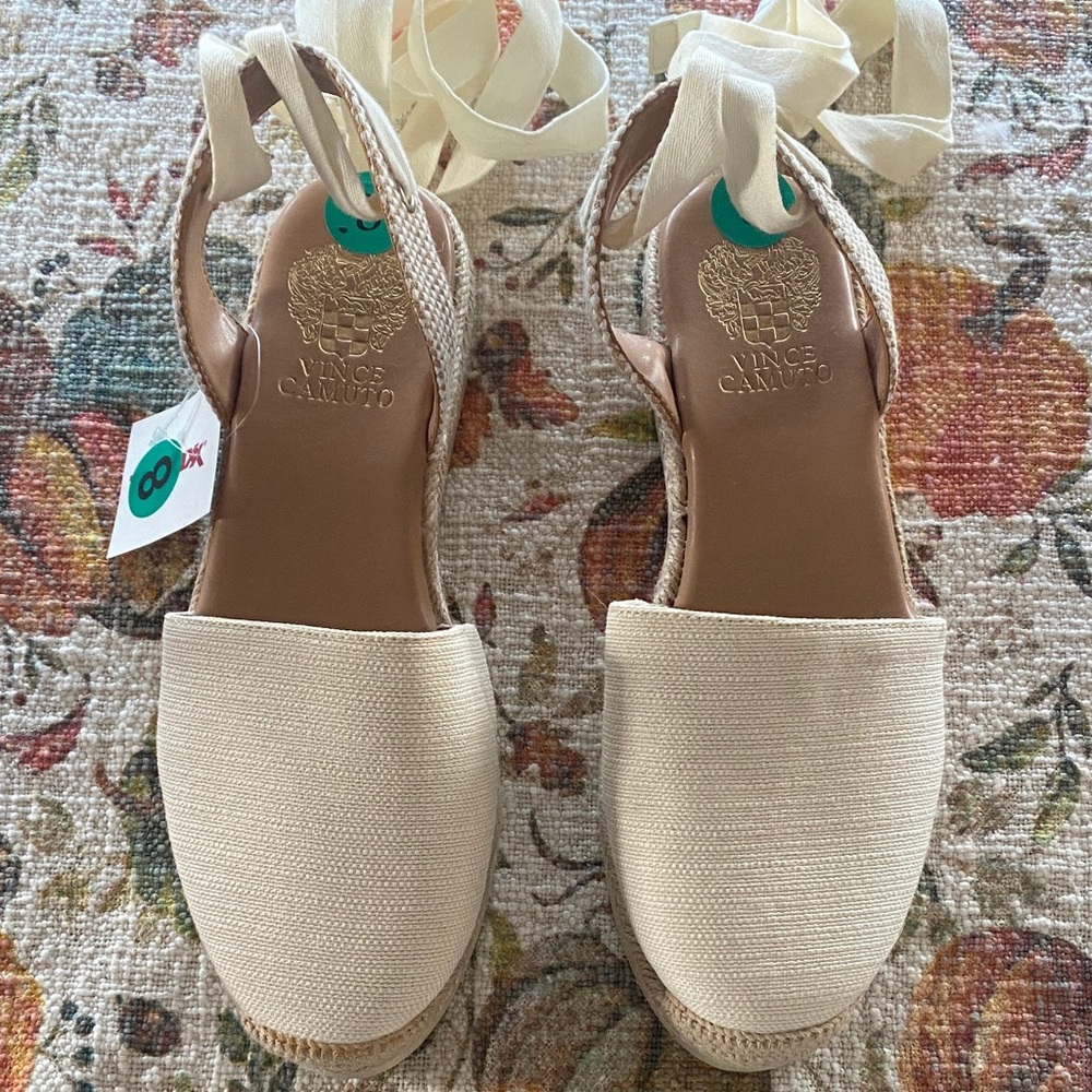 Vince Camuto Beige Espadrille Sandals